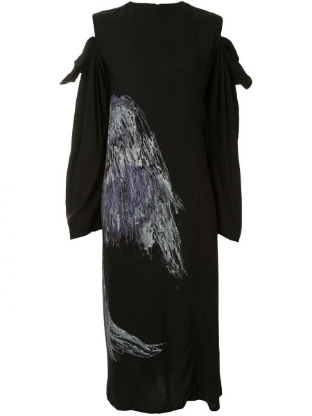 Vestido con estampado Yohji Yamamoto negro