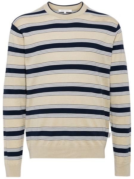 Памучен пуловер на райета с принт Maison Kitsuné