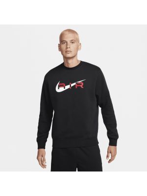 Fleece hoodie mit rundem ausschnitt Nike schwarz