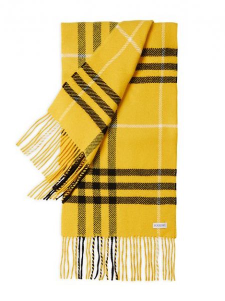 Кашемировый шерстяной шарф Burberry желтый