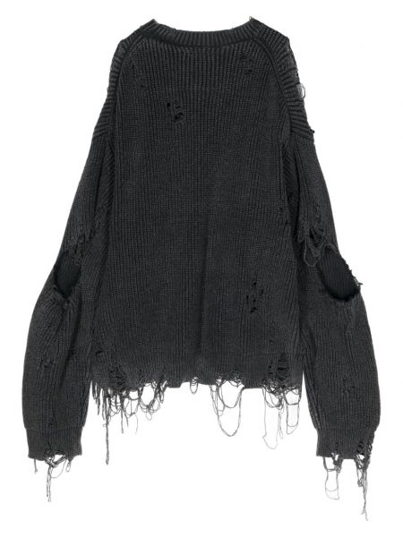 Sweter z dziurami z przetarciami Maison Mihara Yasuhiro czarny