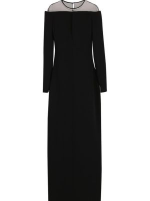 Шелковое длинное платье Tom Ford черное