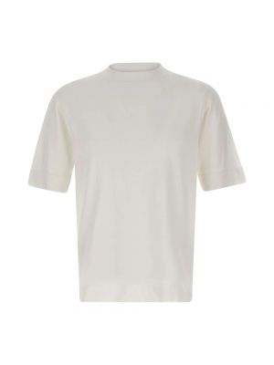 Krepp t-shirt aus baumwoll Filippo De Laurentiis weiß