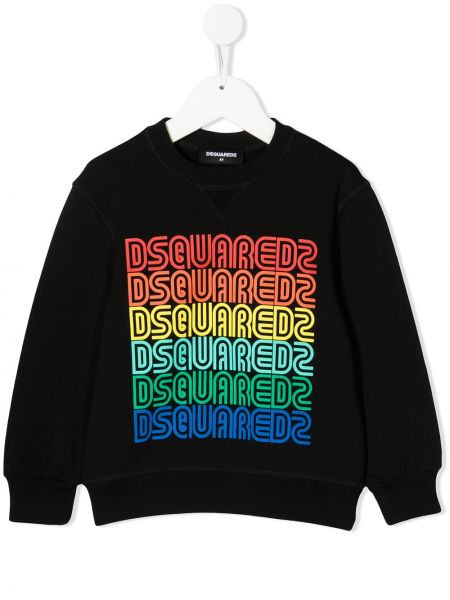 Trykt sweatshirt for jenter Dsquared2 Kids svart