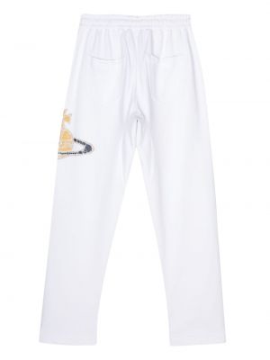 Spodnie sportowe z nadrukiem z dżerseju Vivienne Westwood białe