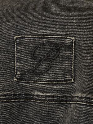 Džínsová bunda s kožušinou Blumarine sivá