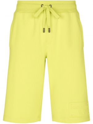 Športne kratke hlače z vezenjem Dolce & Gabbana rumena