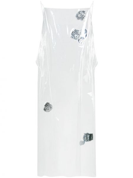 Haftowana sukienka bez rękawów w kwiatki Calvin Klein 205w39nyc - biały