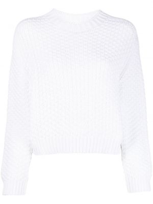 Плетен пуловер Emporio Armani бяло