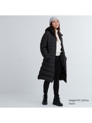 Пуховое пальто Uniqlo черное