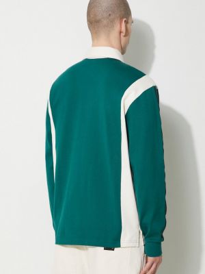 Μακρυμάνικη βαμβακερή μακρυμάνικη μπλούζα Adidas Originals πράσινο