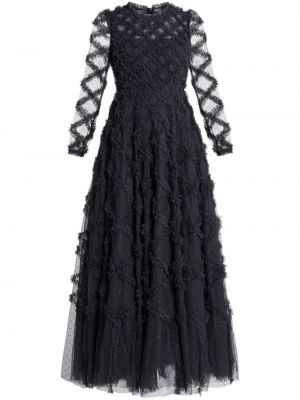 Koktejlové šaty s výšivkou Needle & Thread černé