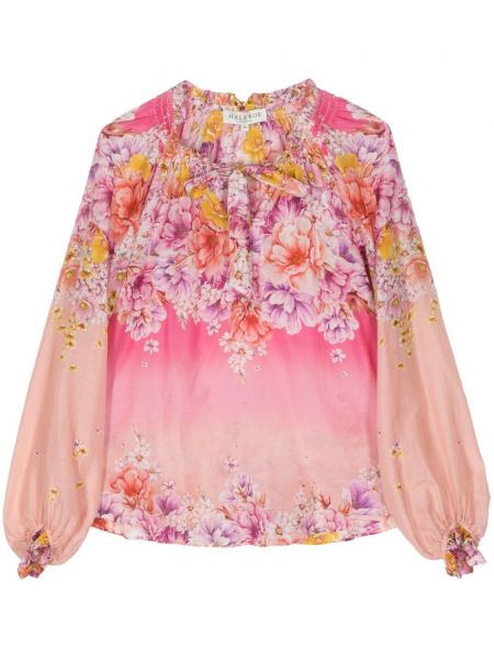Bluza s cvjetnim printom s printom Hale Bob ružičasta