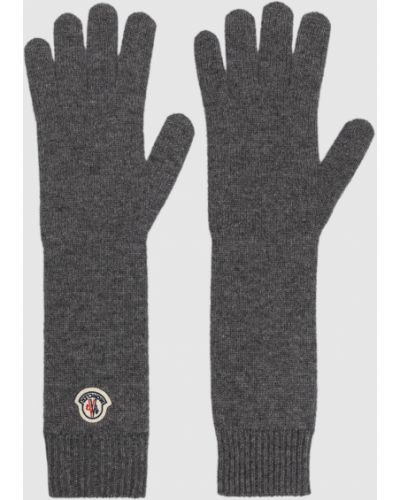 Вовняні перчатки з нашивками Moncler, сірі