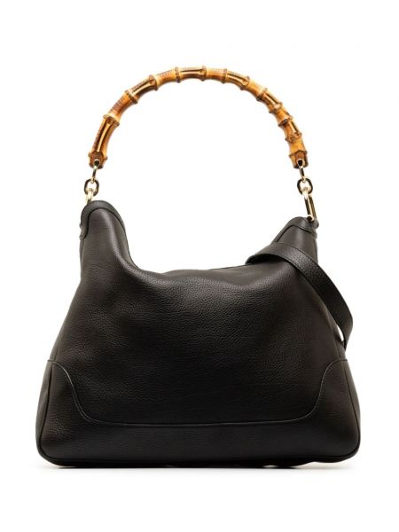Δερμάτινη τσάντα μπαμπού Gucci Pre-owned μαύρο