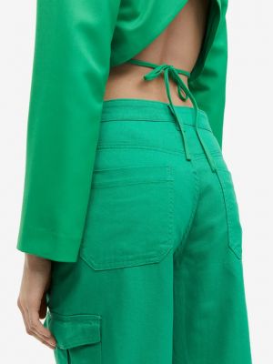 Зеленые брюки карго H&m