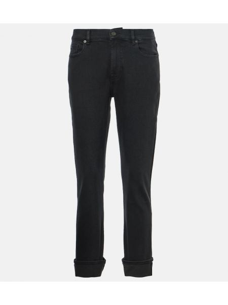 Avslappnad låg midja skinny fit-jeans 7 For All Mankind svart