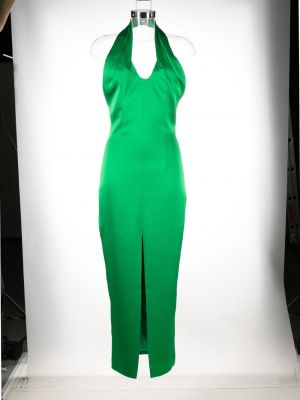 Satynowa sukienka koktajlowa Rasario zielona