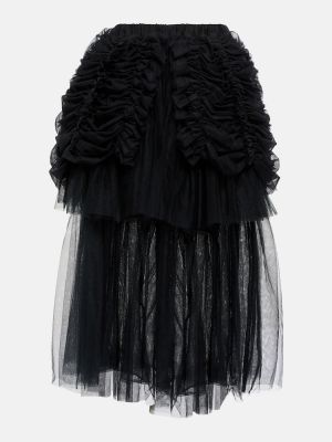 Tylové midi sukně Noir Kei Ninomiya černé