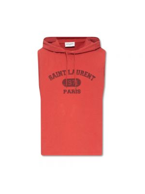 Bluza z kapturem Saint Laurent czerwona