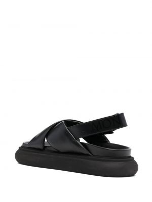 Kožené sandály Moncler černé