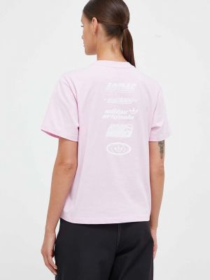 Bavlněné tričko Adidas Originals růžové