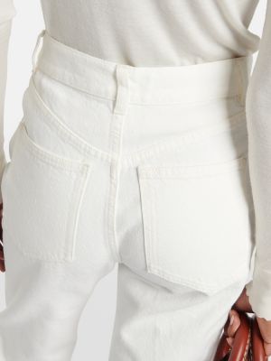 Kõrge vöökohaga sirged teksapüksid Chloã© valge
