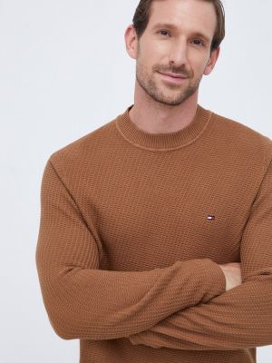 Хлопковый свитер Tommy Hilfiger коричневый