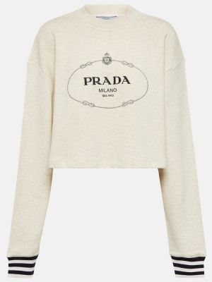 Βαμβακερός πουλόβερ Prada μπεζ