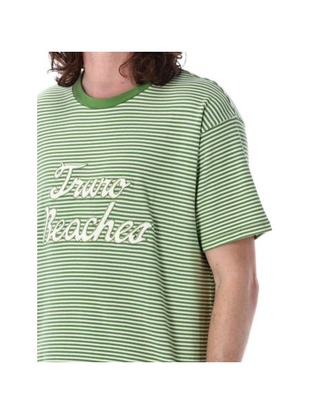 Camiseta a rayas de cuello redondo Bode verde