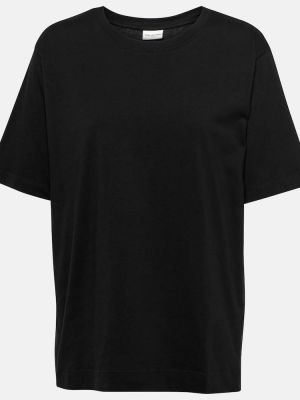 Βαμβακερή μπλούζα από ζέρσεϋ Dries Van Noten μαύρο
