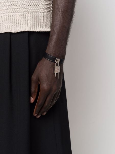 Bracelet en cuir Givenchy noir
