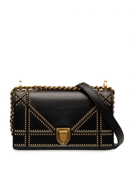Τσάντα χιαστί με καρφιά Christian Dior Pre-owned μαύρο