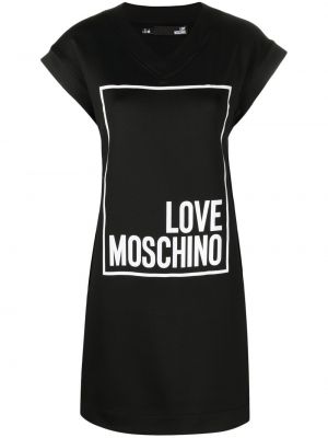 Мини рокля с принт Love Moschino черно