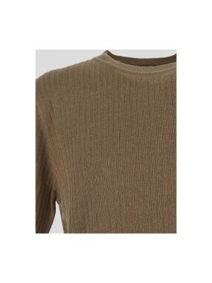 Camiseta de lino de algodón Lardini marrón