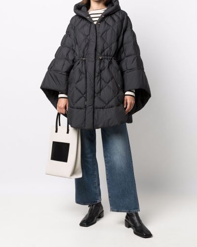 Poncho con capucha Woolrich negro