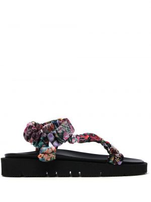 Sandale cu model floral fără toc A.p.c. negru
