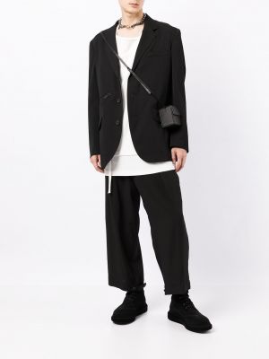 Bavlněné sako na zip Yohji Yamamoto černé