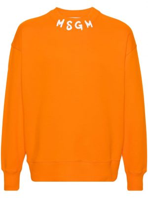 Βαμβακερός φούτερ με σχέδιο Msgm πορτοκαλί