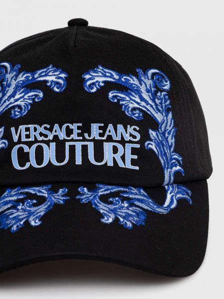 Хлопковая кепка с принтом Versace Jeans Couture черная