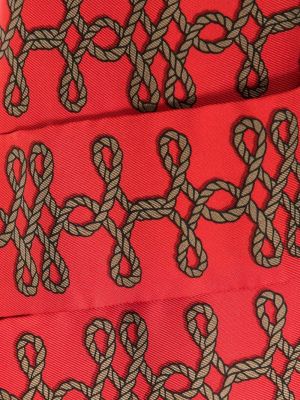 Echarpe en soie Hermès rouge