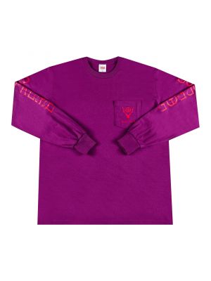 Лонгслив с длинным рукавом с карманами Supreme фиолетовый