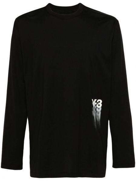 Βαμβακερή μπλούζα Y-3 μαύρο