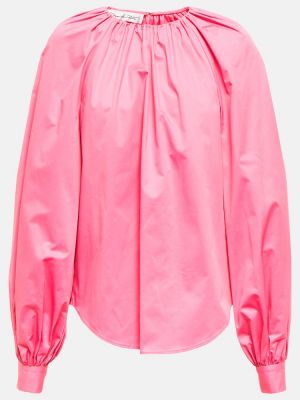 Памучна блуза Oscar De La Renta розово