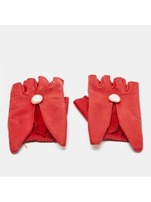 Rękawiczki Chanel Vintage czerwone