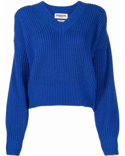 Jersey con escote v de tela jersey Essentiel Antwerp azul