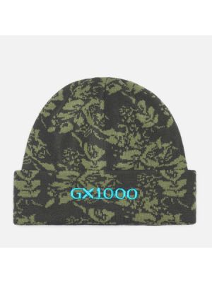 Шапка в цветочек Gx1000 зеленая