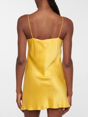 Jedwabna sukienka Asceno żółta