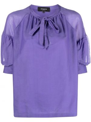 Ballonghylsa krage blus Rochas lila