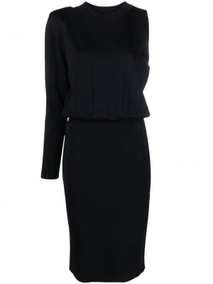 Dlouhé šaty s dlhými rukávmi Karl Lagerfeld čierna